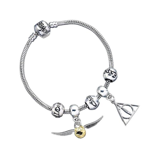 Bracciale Silver Charm Set Con Doni Della Morte, Boccino D’oro E 3 Incantesimi