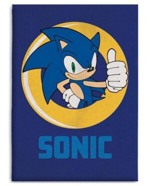 SONIC FACE PILE BLANKET COPERTA PLAID 100 X 140CM