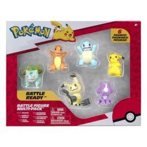 Pokémon Battle Figure 6-Pack 5 cm Pikachu #2, Squirtle, Charmander, Bulbasaur, Sirfetch'd, Toxel