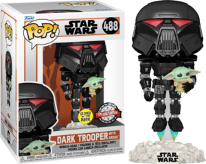Funko pop:Star Wars: Mandalorian - 488 Dark Trooper w/Child (Exclusive) 9Cm