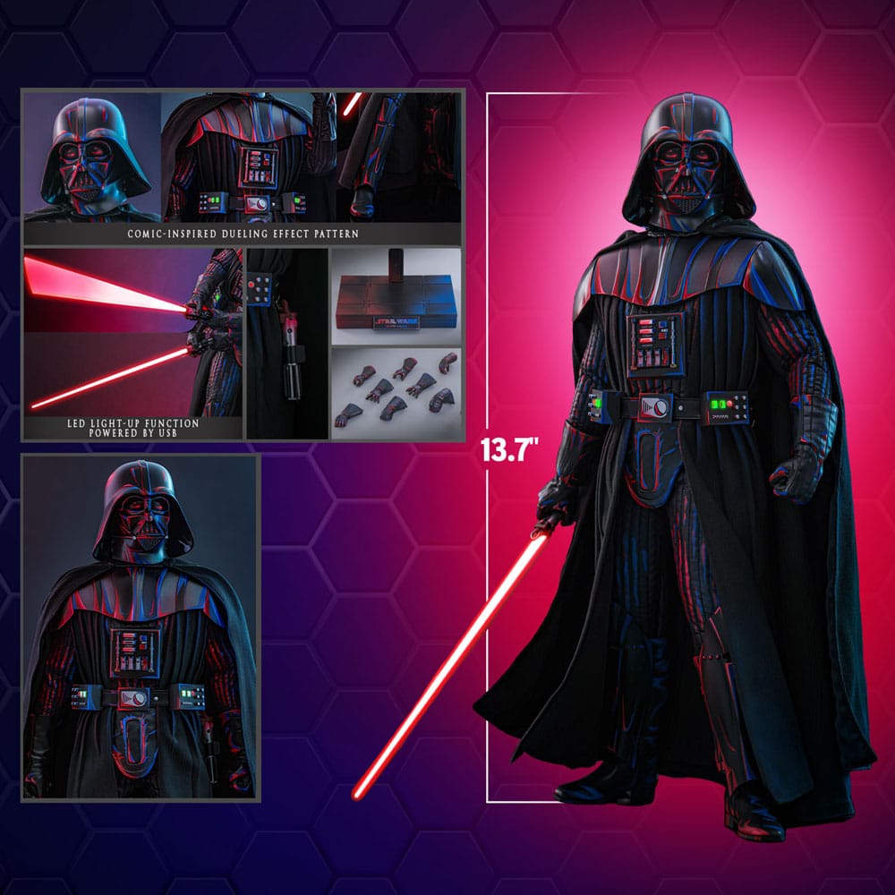 Star Wars Movie Masterpiece Action Figure 1/6 Darth Vader (Dueling Effect Version) Hot Toys Exclusive 35 cm - immagine 7